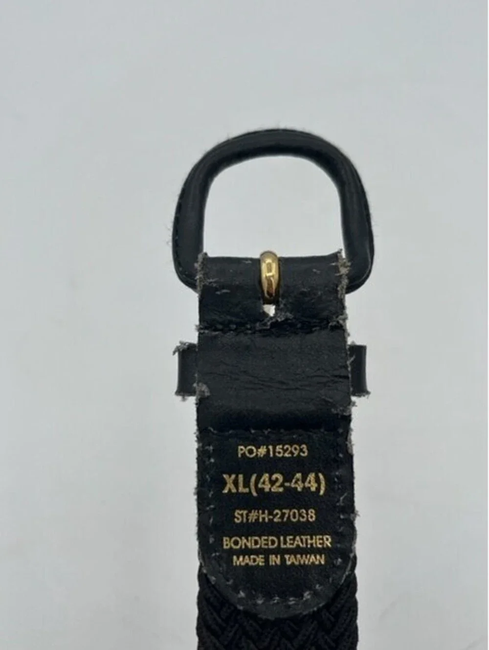 Black Braided Belt Bonded Leather Size XL 42-44 Good Condition